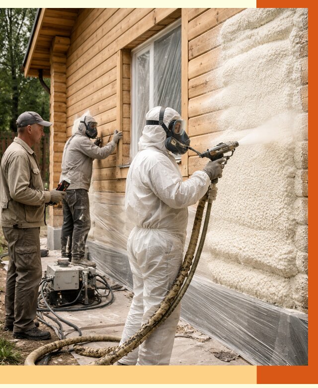 Утепление дома из бруса ППУ в ессентуках от 3926 руб/м2 под ключ | ТепломастерСсн