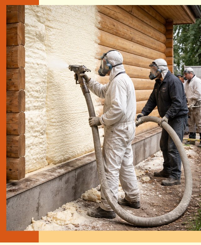 Утепление дома из бруса пенополиуретаном в ессентуках