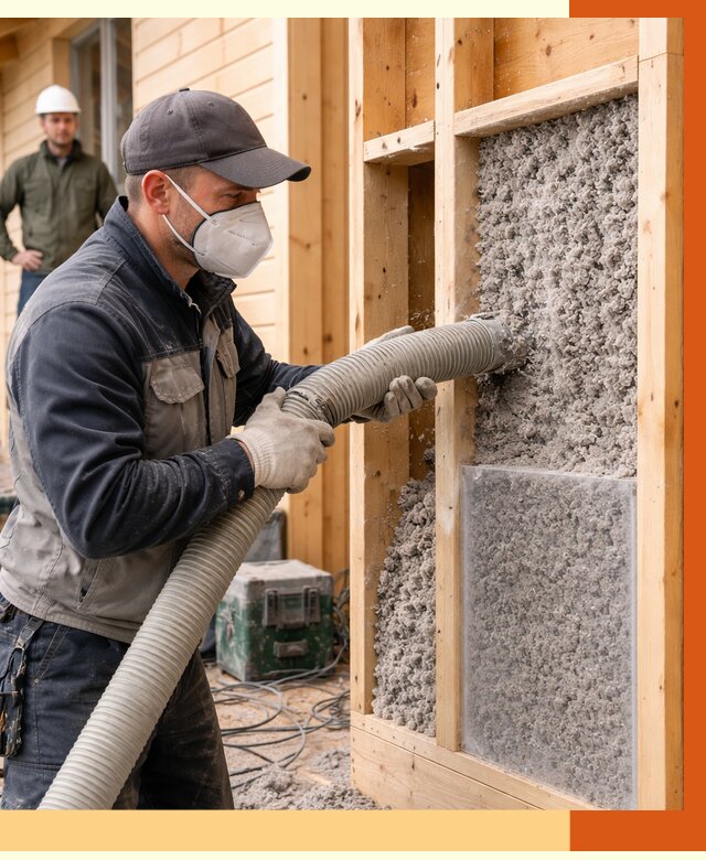 Утепление дома из бруса эковатой в ессентуках от 1886 руб/м2 | ТепломастерСсн