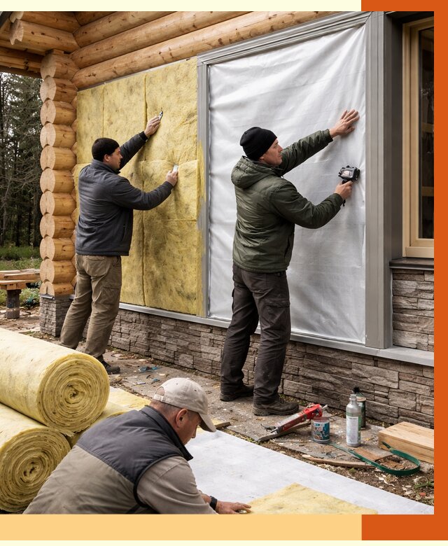 Утепление бревенчатого дома в ессентуках от 7801 руб/м2 — заказать под ключ | ТепломастерСсн