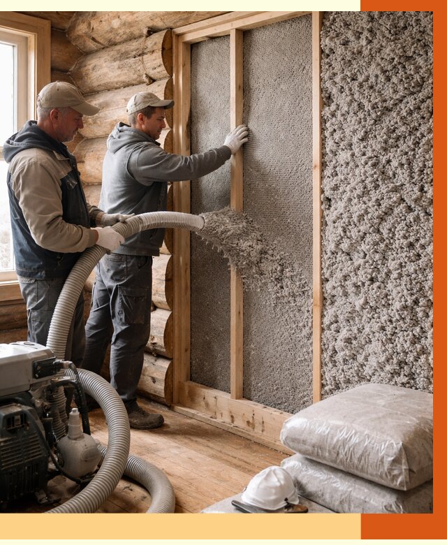 Утепление бревенчатого дома эковатой в ессентуках от 2804 руб. | ТепломастерСсн