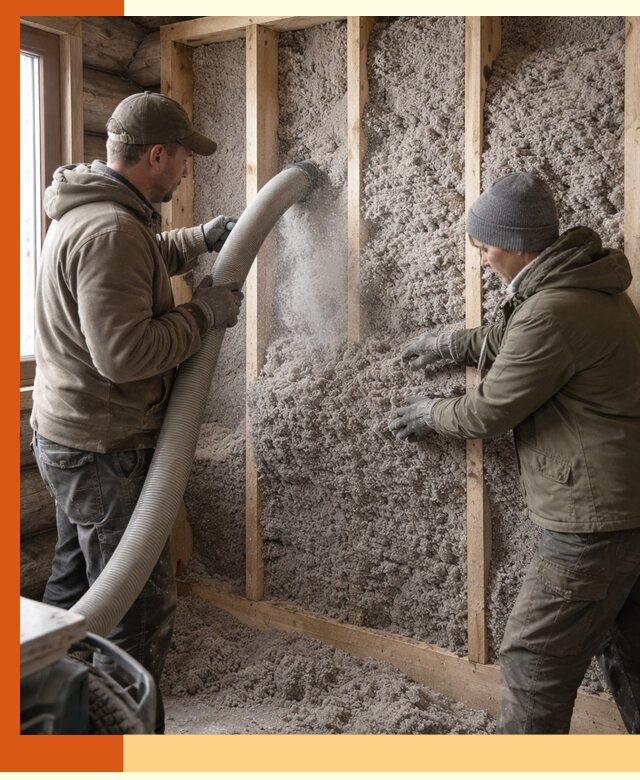 Утепление бревенчатого дома эковатой в ессентуках