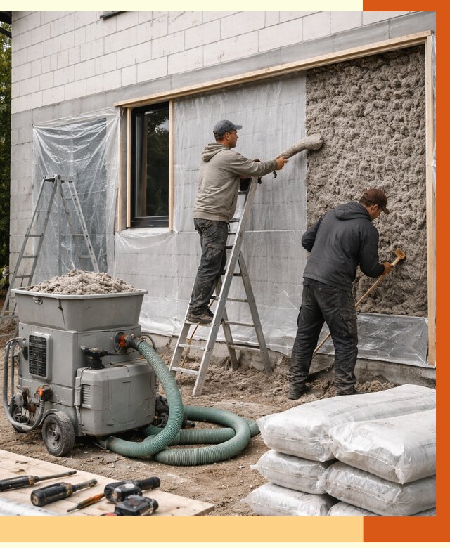 Утепление дома из газобетона эковатой в ессентуках от 4589 руб./м2 | ТепломастерСсн