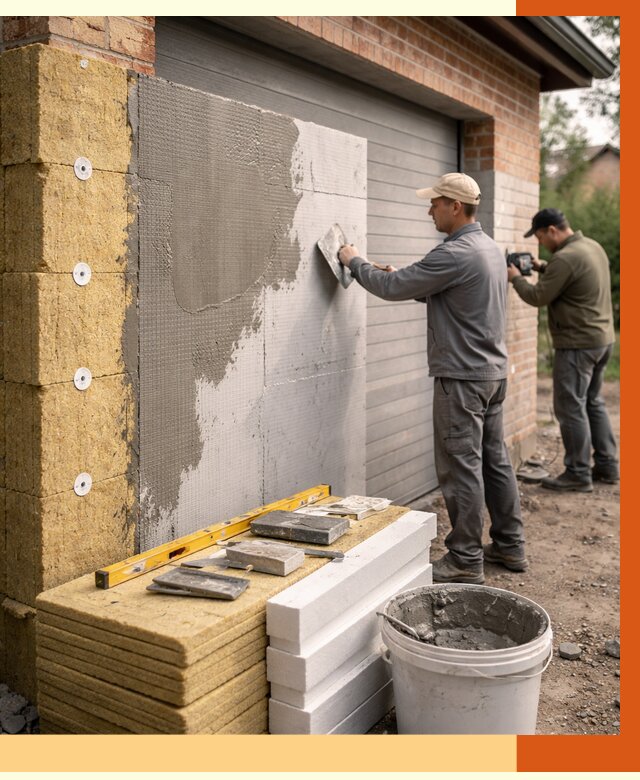 Утепление гаража снаружи в ессентуках от 4283 руб. за м2 — наружное утепление под ключ | ТепломастерСсн