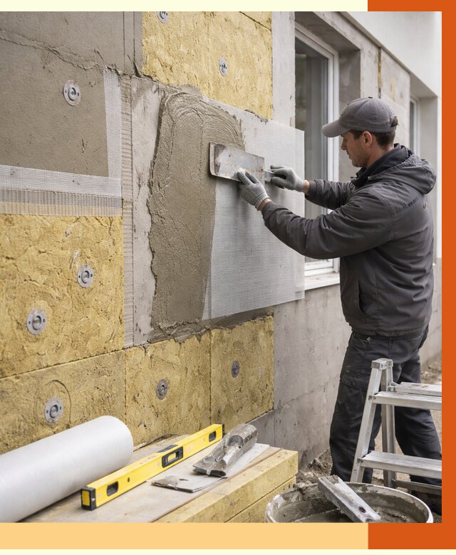 Утепление фасада под штукатурку в ессентуках от 4283 руб/м2 — монтаж пенопластом и минватой | ТепломастерСсн