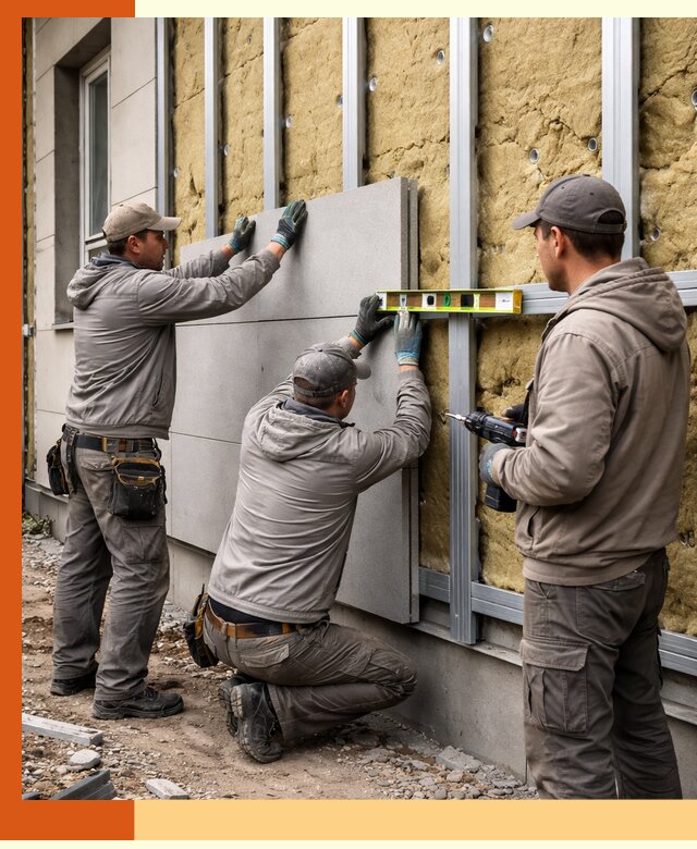 Утепление вентилируемого фасада под ключ в ессентуках