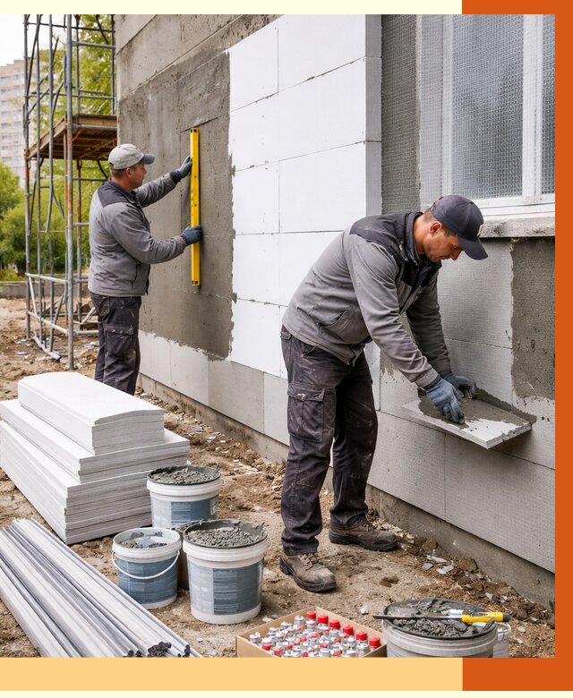 Утепление фасада и стен снаружи в ессентуках от 4283 руб. | ТепломастерСсн