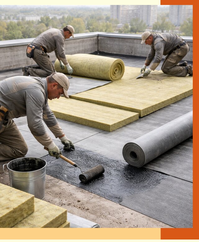 Утепление плоской крыши в ессентуках от 7342 руб./м2 под ключ | ТепломастерСсн