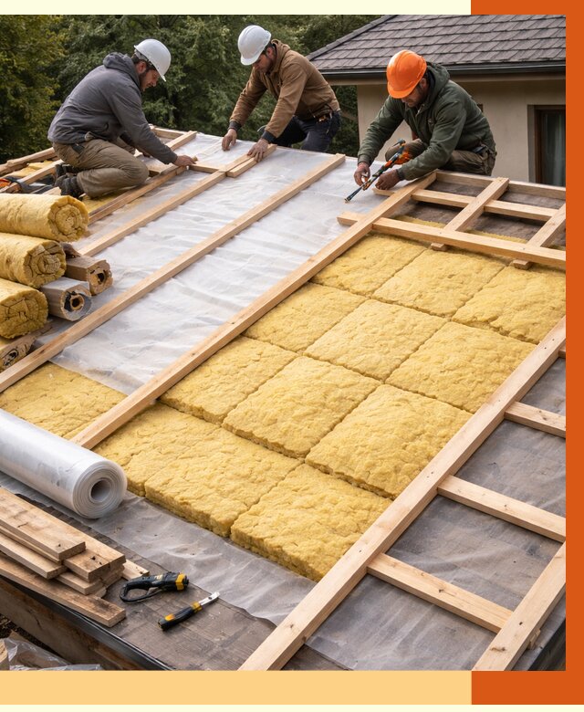 Утепление скатной крыши в ессентуках от 1275 руб./м2 под ключ | ТепломастерСсн