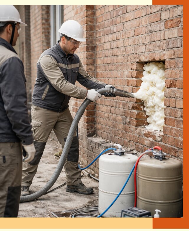 Заливка ППУ в пустоты кирпичной стены в ессентуках от 2804 руб. | ТепломастерСсн