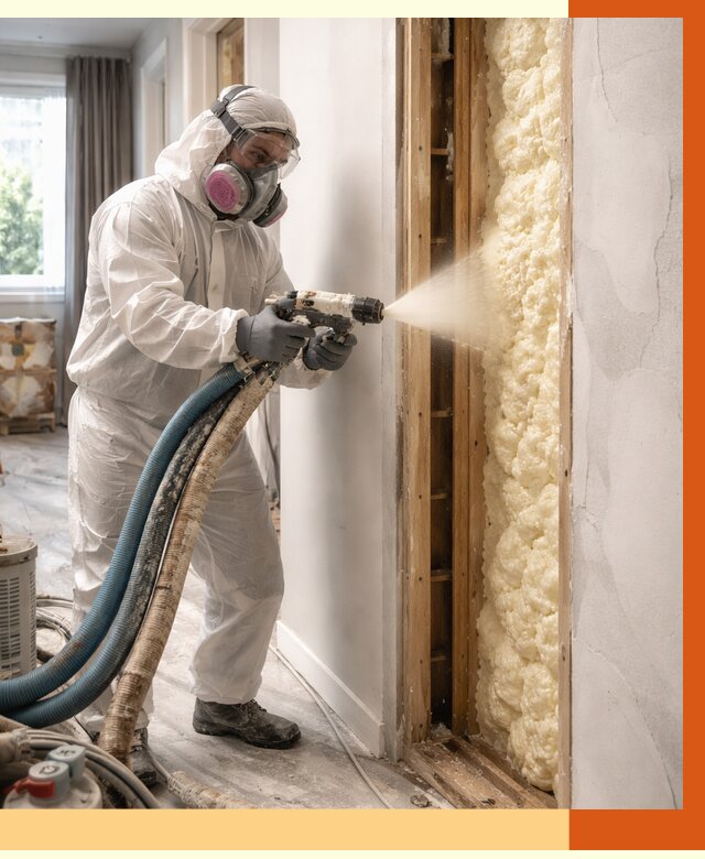 Межстеновое утепление ППУ в ессентуках от 2804 руб/м2 — межстенное утепление под ключ | ТепломастерСсн