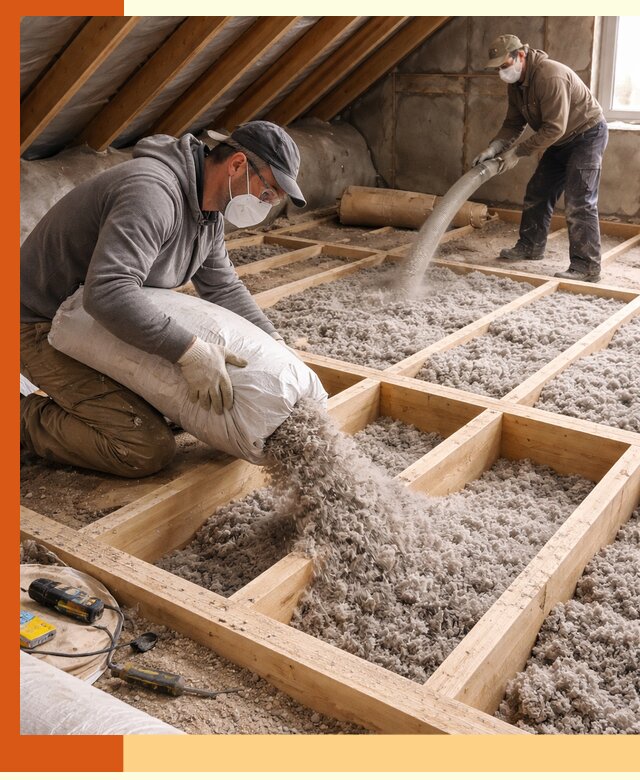 Заполнение полостей чердачного перекрытия в ессентуках качественно и надёжно