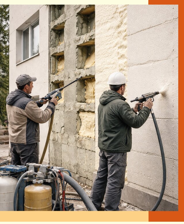 Заполнение пустот фасада в ессентуках от 4589 руб. — утепление пустот облицовки | ТепломастерСсн