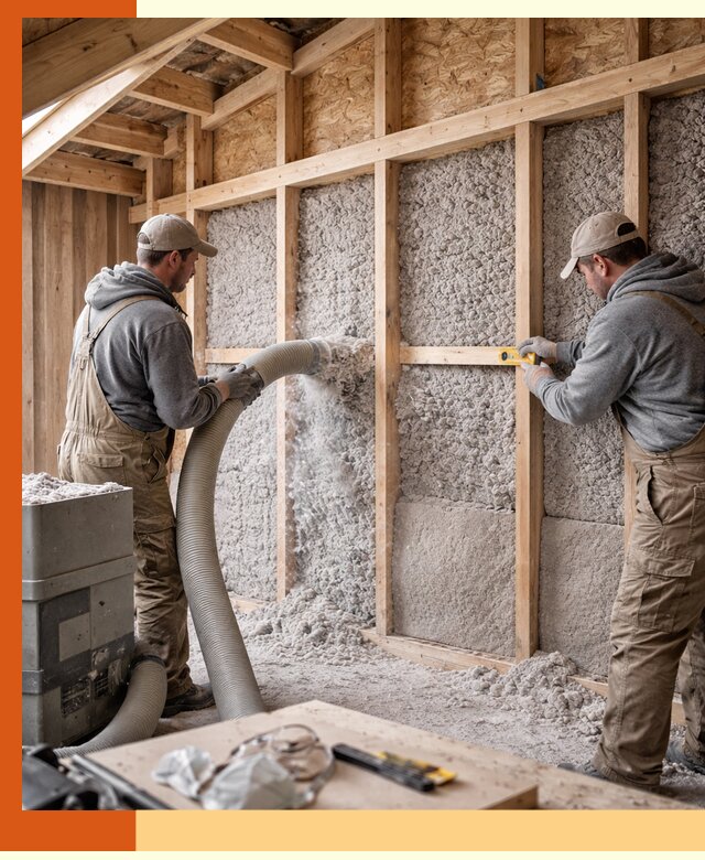 Утепление эковатой стен, потолков и перекрытий в ессентуках