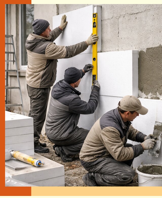 Утепление пенопластом наружных стен и фасадов в ессентуках