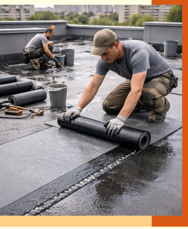 Гидроизоляция плоской кровли в ессентуках от 4589 руб./м2 — профессионально | ТепломастерСсн