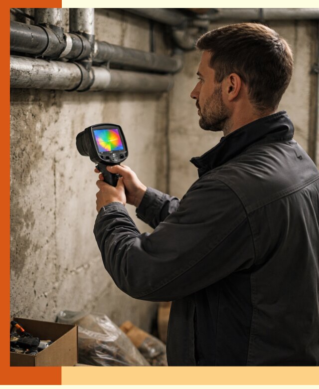 Тепловизионное обследование подвала в ессентуках для поиска утечек тепла