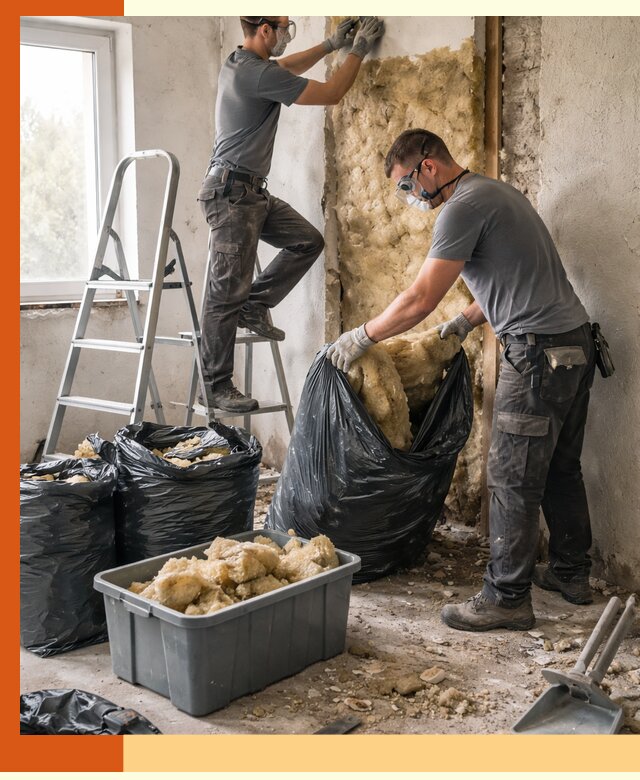 Демонтаж старого утеплителя и вывоз отходов в ессентуках