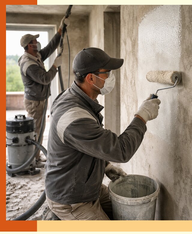 Подготовка поверхности под напыление утеплителя в ессентуках